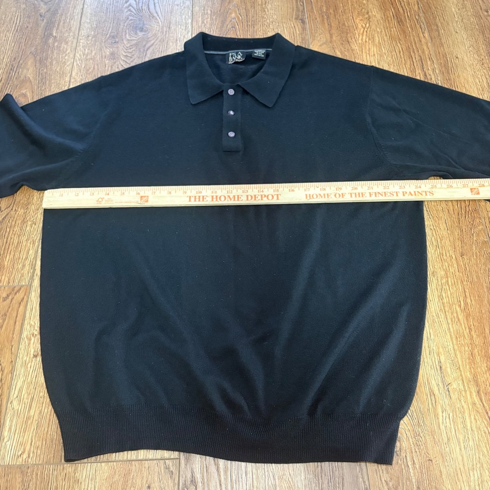 Jos. A. Bank Signature Collection 100% Merino Wool Polo Sweater Black Mens XXL - Picture 7 of 9